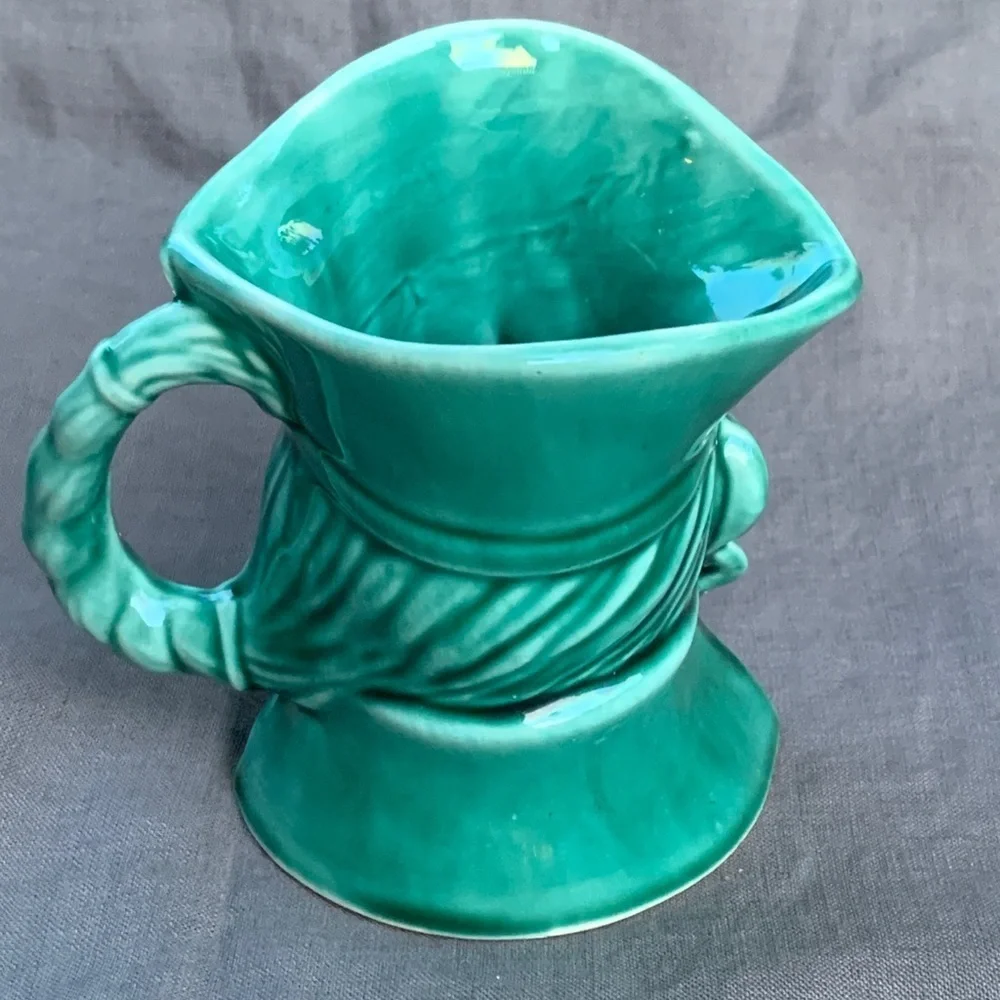 Rockingham Harker 1840 Toby Pirate Teal Drip Glaze Mug Coffee Cup Pottery USA